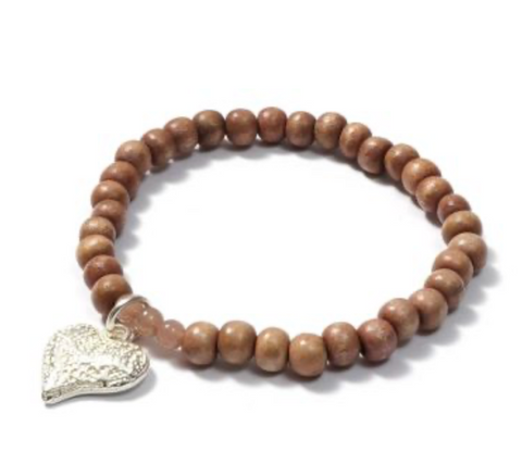 Akazienholz Armband Capuccino SilverShiny
