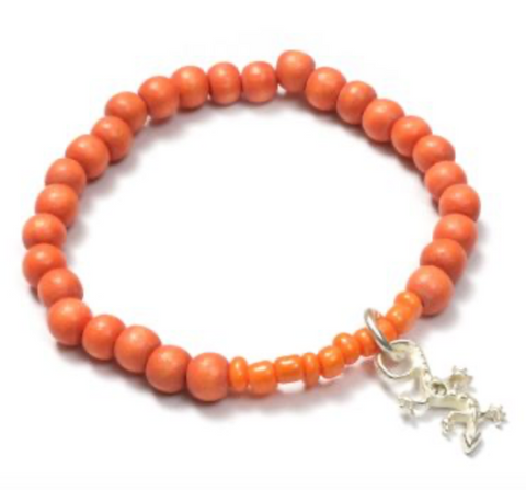 Akazienholz Armband Orange SilverShiny