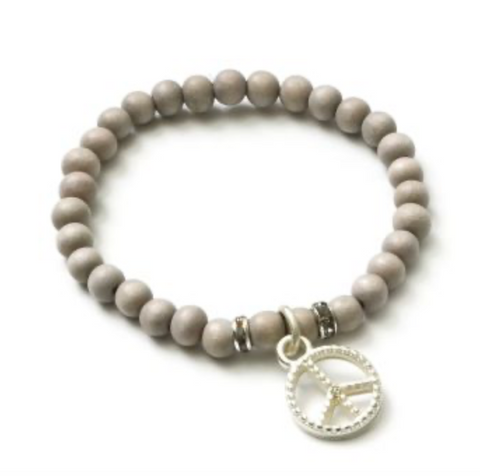 Akazienholz Armband Grey SilverShiny