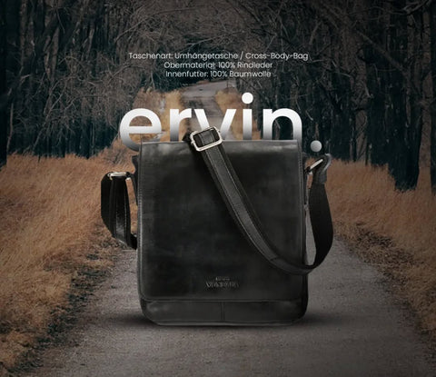 Leather shoulder bag Erwin