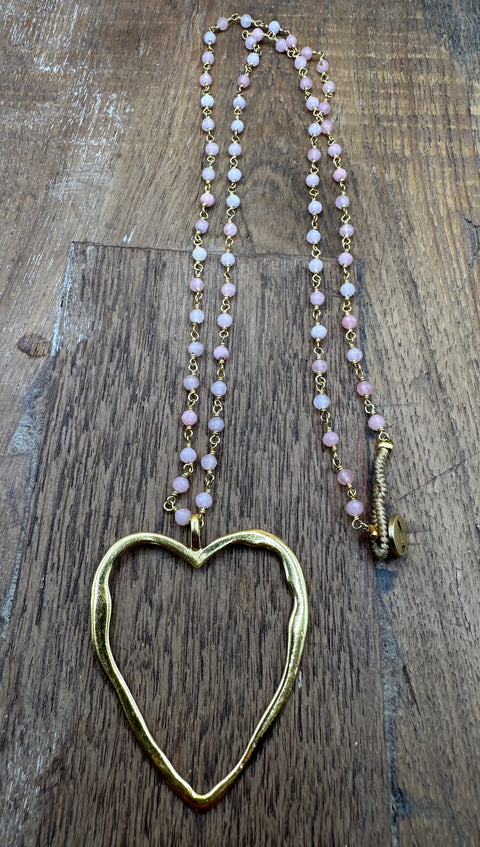 Halskette  BIG LOVE (Pink Opal)