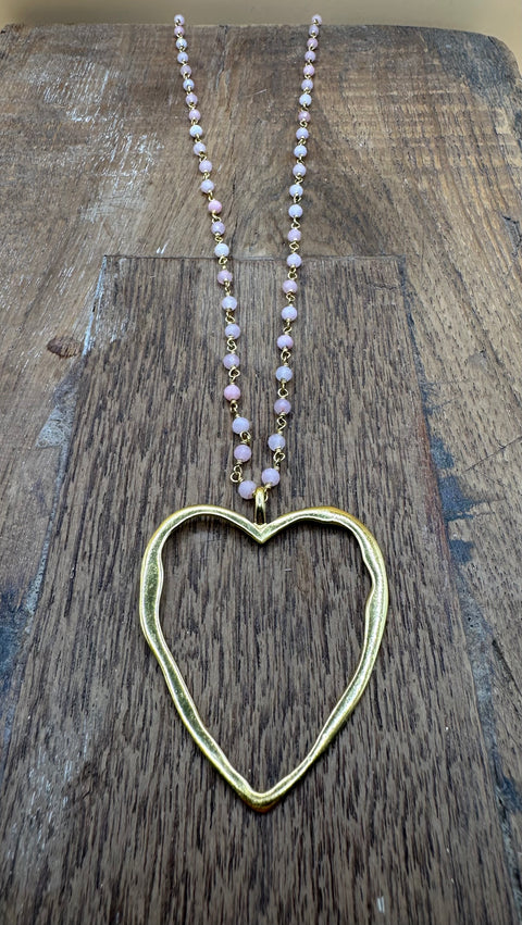 Halskette  BIG LOVE (Pink Opal)