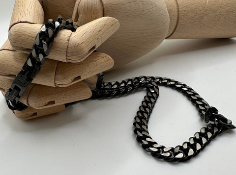 Chain stainless steel matt, blackened