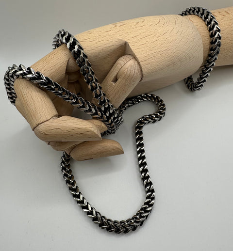 Storch Schmuck- Set für Herren - Panzerkette & Armband aus Edelstahl / Vierkant- Design, teilweise schwarz